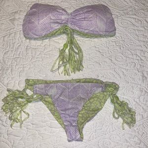 Reversible bikini set top and bottom